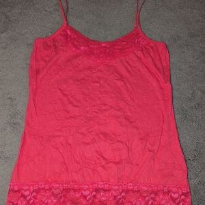 Maurices Vibrant Red Cami with Lace Detail